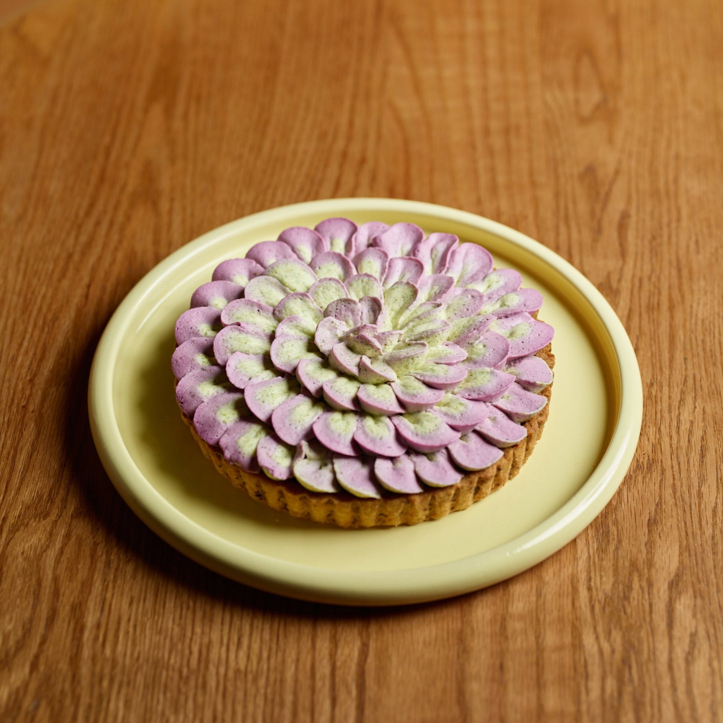 Pistachio & blackcurrant tart