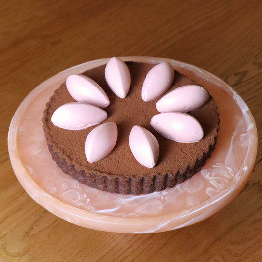 Chocolate, pear & Earl Grey tart